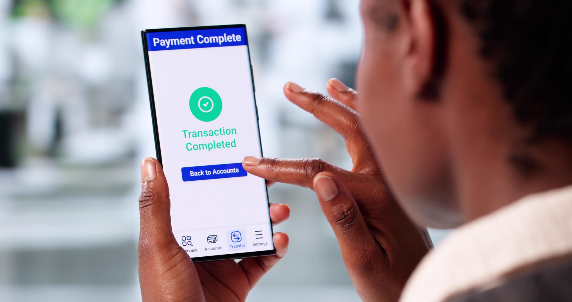 Smart African American Woman Developing Secure Mobile Banking